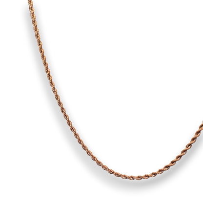 2mm Rope Chain in Rose Gold