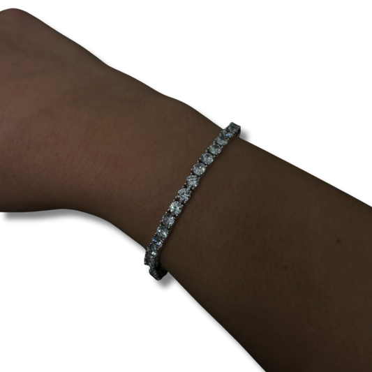 4mm ICED Tennis Bracelet in White Gold