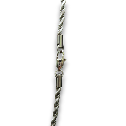 4mm Rope Chain in White Gold