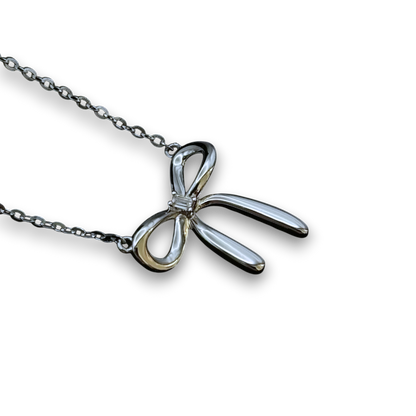 ICED Ribbon Pendant in White Gold