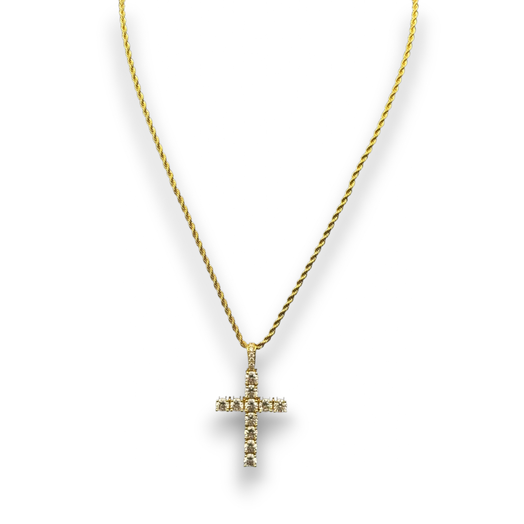 ICED Cross Pendant in Gold