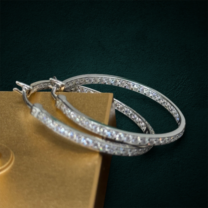 ICED Hoop Earrings in 925 Sterling Silver