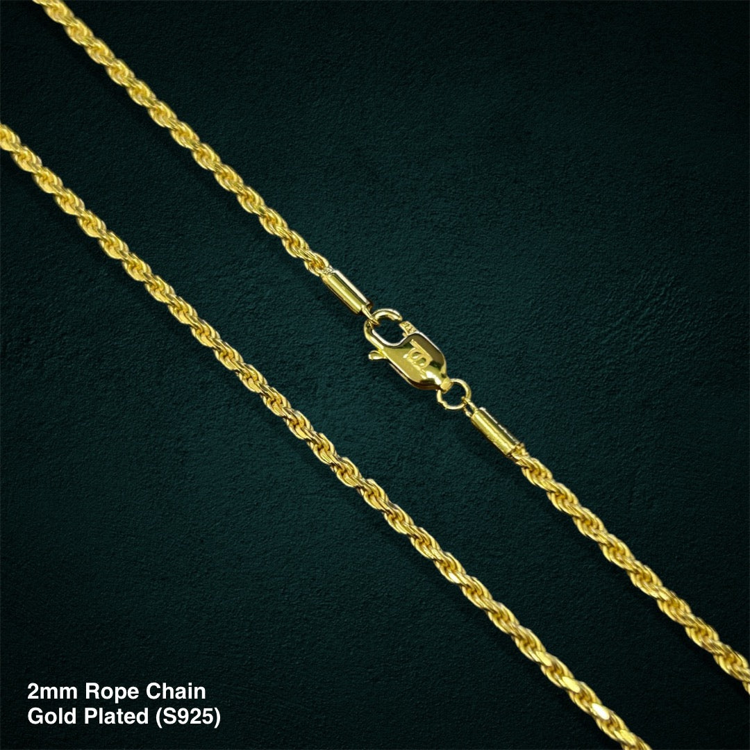 2mm Rope Chain in Gold