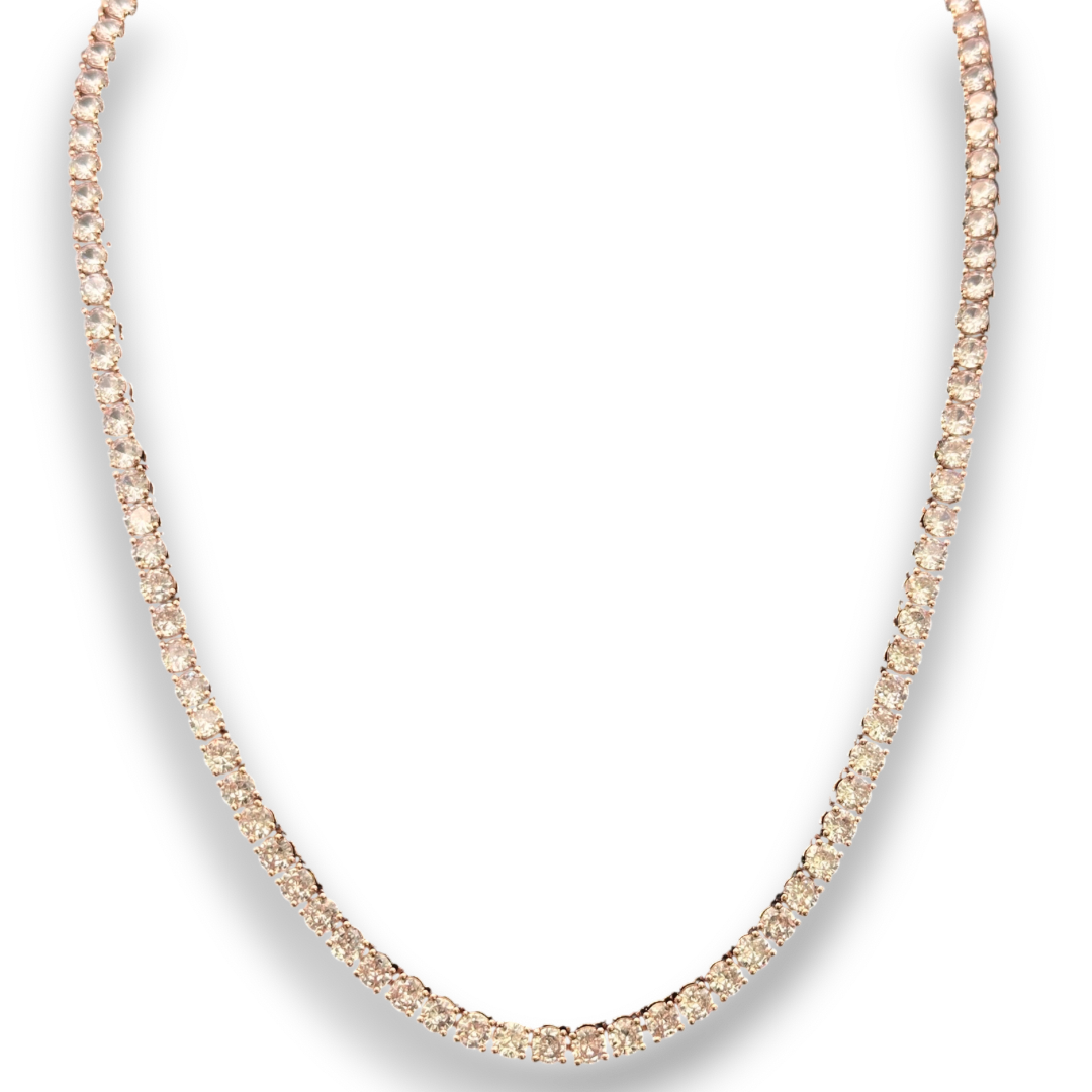 4mm ICED Tennis Chain in Rose Gold