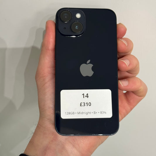 iPhone 14 • 128GB • Midnight • B+ • 83%