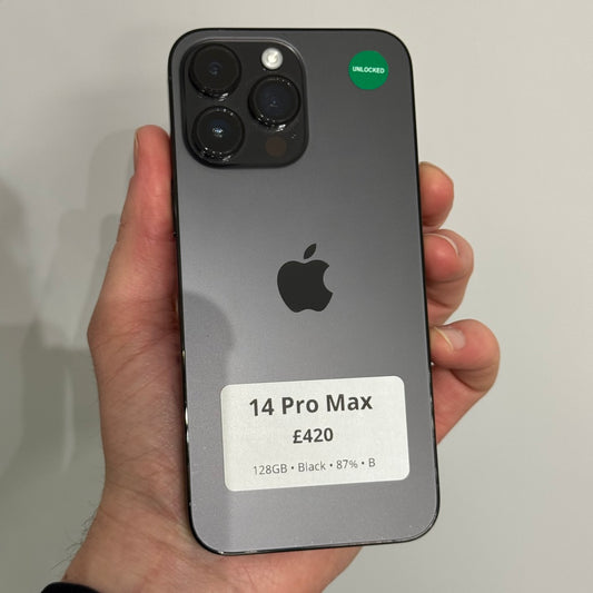 iPhone 14 Pro Max • 128GB • Black • B • 87%