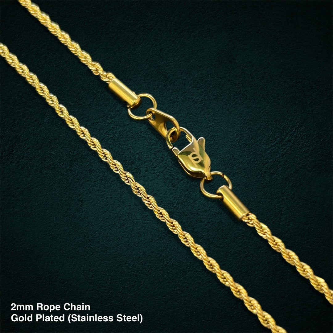 2mm Rope Chain in Gold