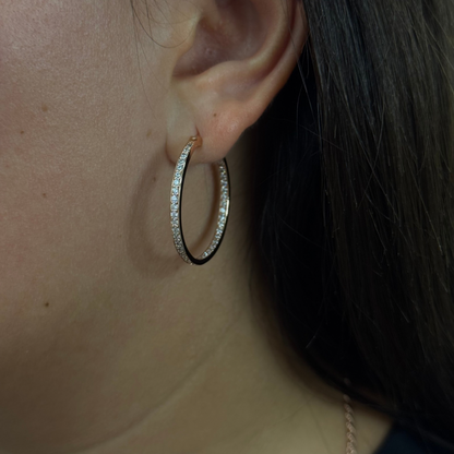 ICED Hoop Earrings in Rose Gold