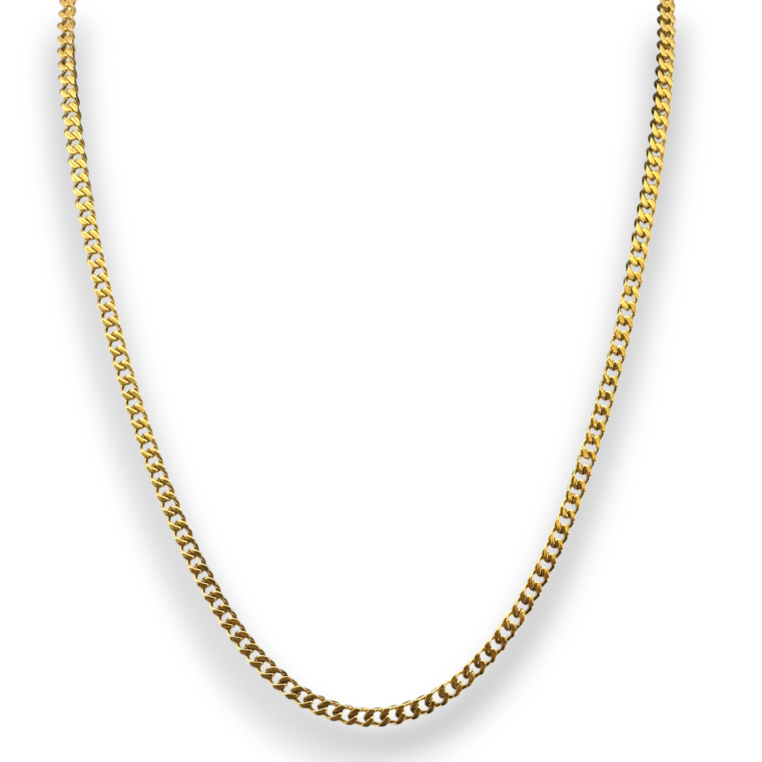 3mm Cuban Chain in Gold