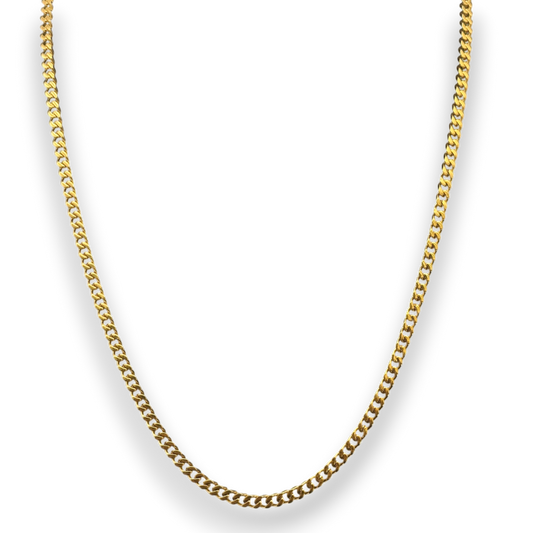 3mm Cuban Chain in Gold