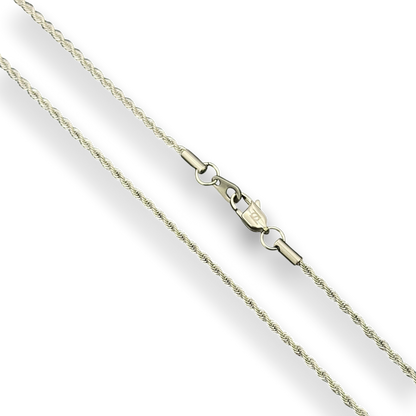 2mm Rope Chain in White Gold