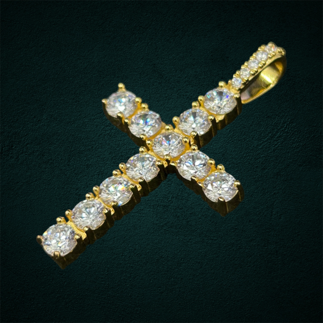 ICED Cross Pendant in Gold