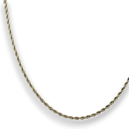 2mm Rope Chain in White Gold