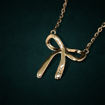 ICED Ribbon Pendant in Rose Gold