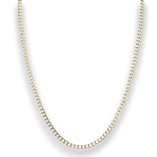 3mm Cuban Chain in White Gold