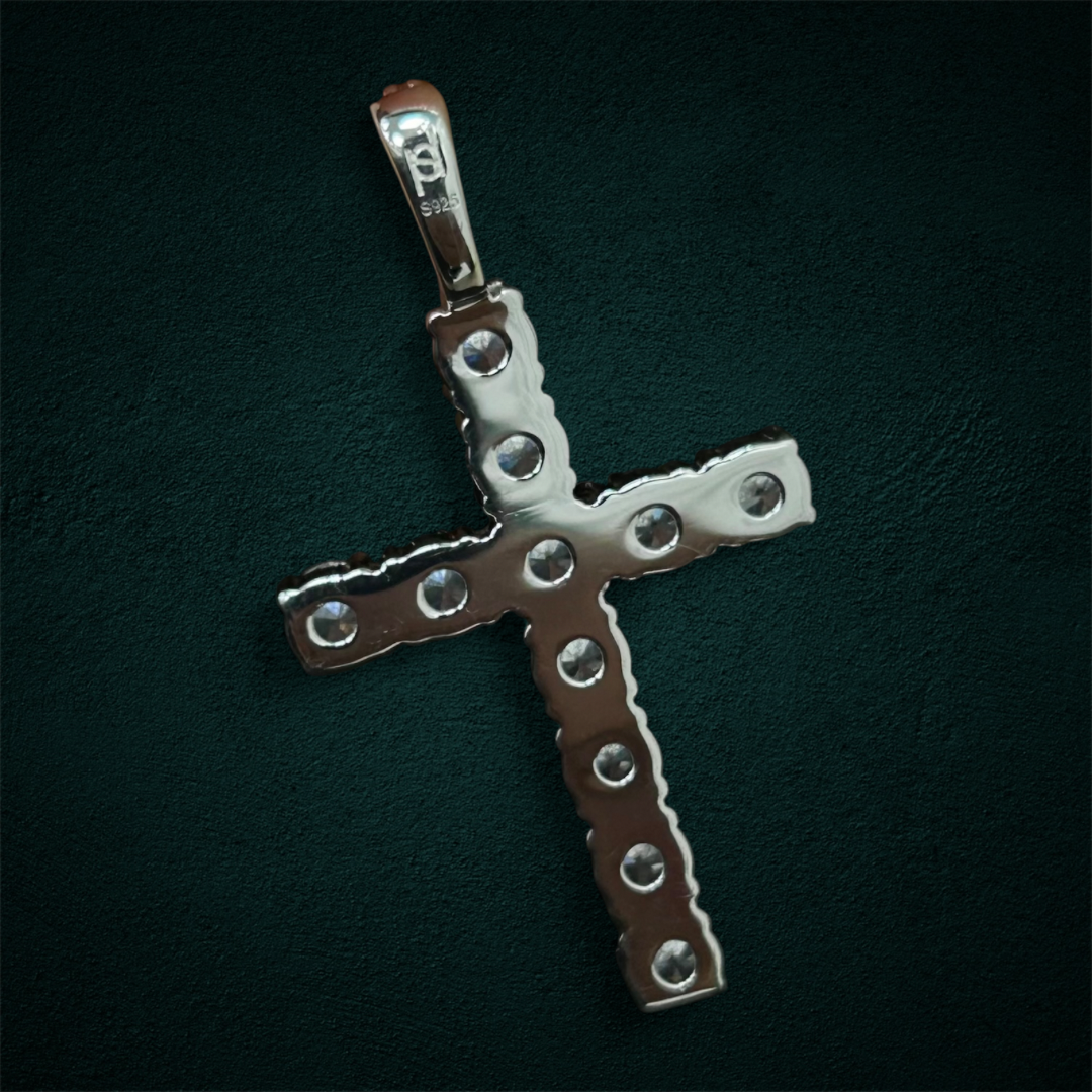 ICED Cross Pendant in 925 Sterling Silver