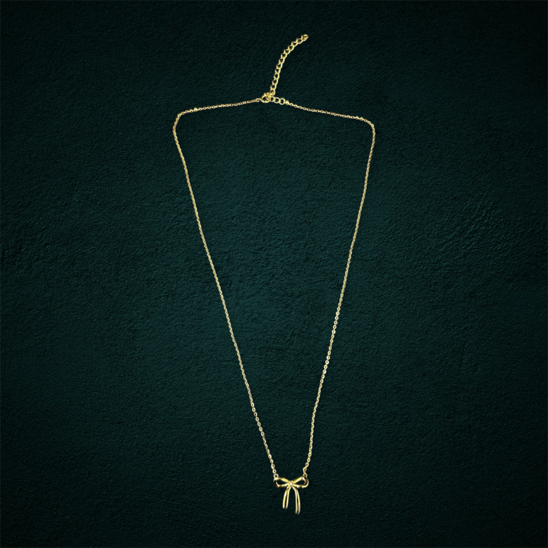 ICED Ribbon Pendant in Gold