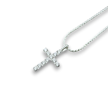ICED Cross Pendant in White Gold