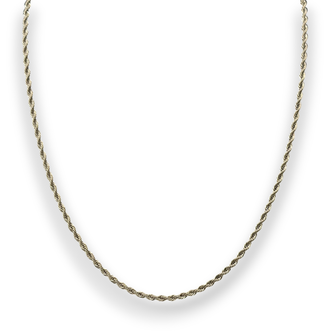 2mm Rope Chain in White Gold