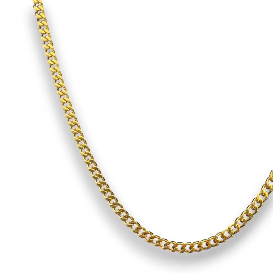 3mm Cuban Chain in Gold