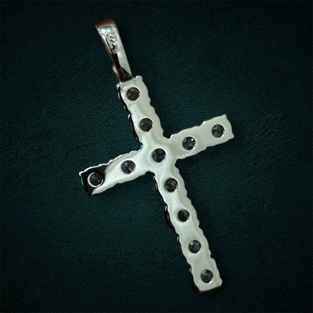 ICED Cross Pendant in White Gold