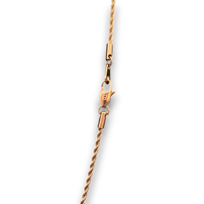 2mm Rope Chain in Rose Gold