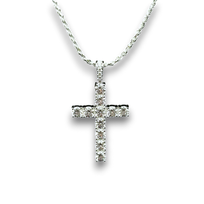 ICED Cross Pendant in White Gold
