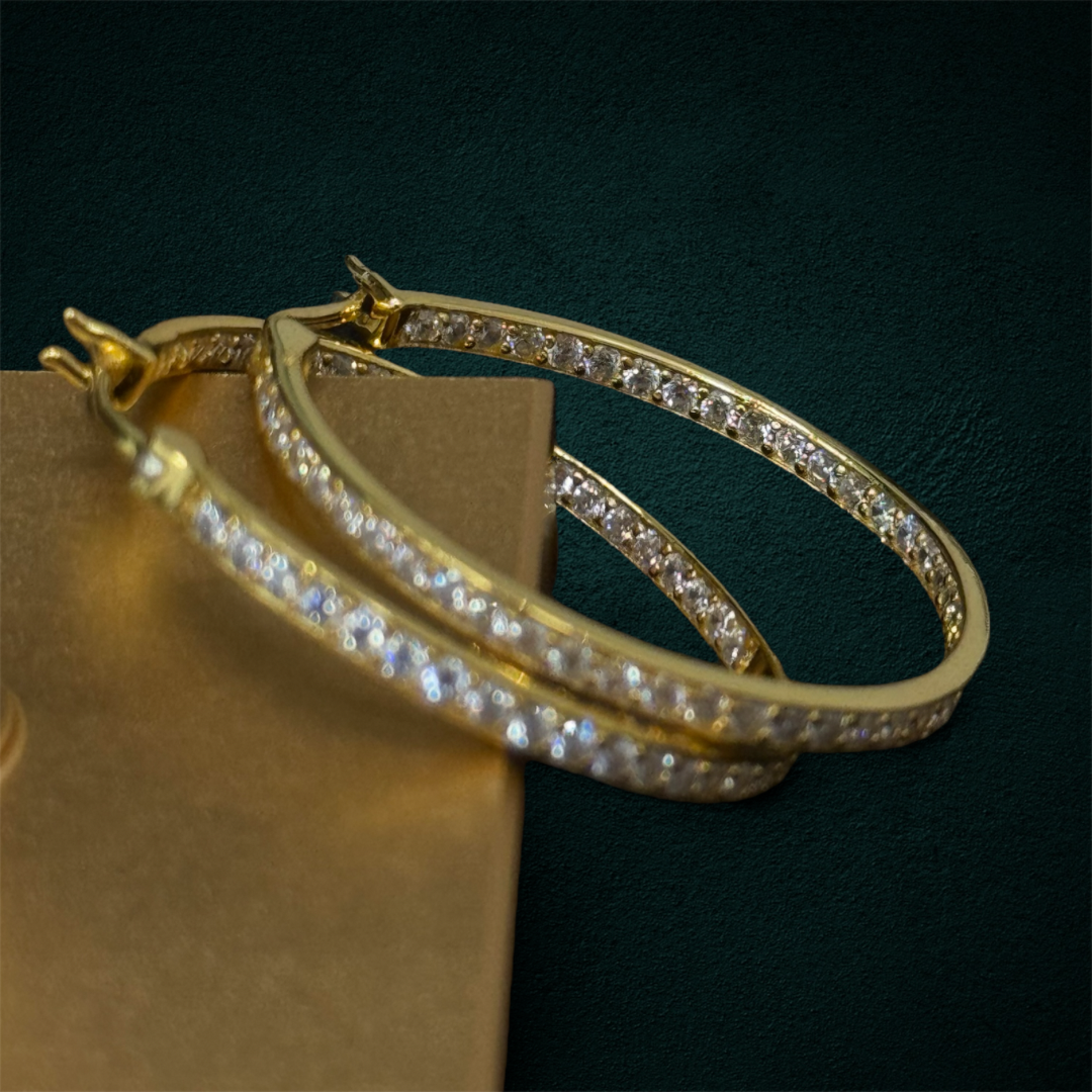 ICED Hoop Earrings in Gold