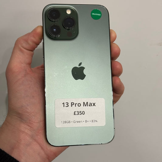 iPhone 13 Pro Max • 128GB • Green • B+ • 83%