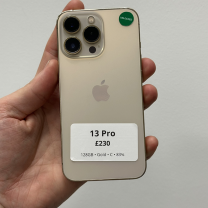iPhone 13 Pro • 128GB • Gold • C • 83%