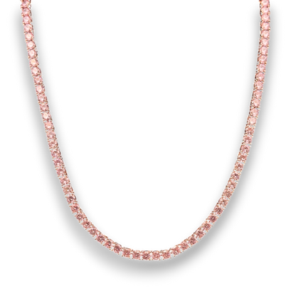 4mm ICED Tennis Chain in Rose Gold | w/ Pink CZ