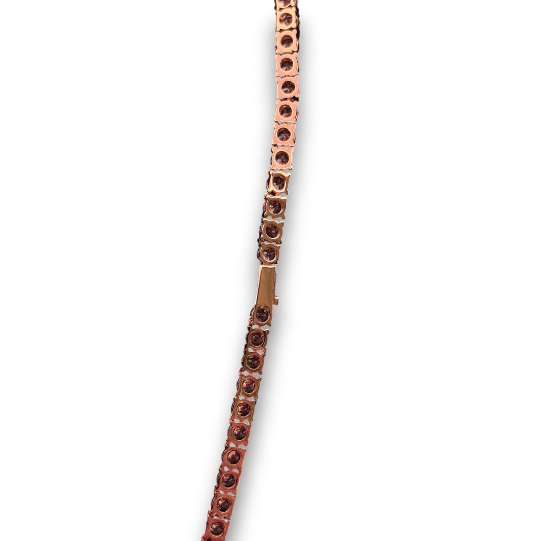 4mm ICED Tennis Chain in Rose Gold | w/ Pink CZ