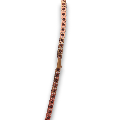 4mm ICED Tennis Chain in Rose Gold | w/ Pink CZ